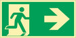 Rettungszeichen DIN EN ISO 7010 Rettungsweg rechts, langnachleuchtend, 297x148 mm