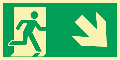Schilderfabrikation Moedel Rettungszeichen DIN EN ISO 7010 Rettungsweg rechts abwärts