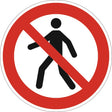 Verbotszeichen Fußgänger verboten ASR A1.3/DIN EN ISO 7010, 200 mm, Kunststoff, 10 Stk. von Siebdruck Jäger