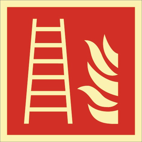 Schilderfabrikation Moedel Brandschutzzeichen DIN EN ISO 7010 Leiter Folie 148x148 mm – 10 Stück