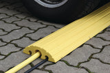 Dancop Schlauch- und Kabelbrücke 1200x210x65 mm Vollgummi gelb für Kabel bis Ø 40 mm