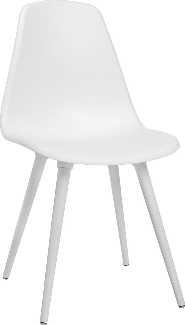 TOPSTAR Mehrzweckstuhl weiß mit Kunststoffbeinen – 2er-Set, stapelbar, ergonomische Sitzschale