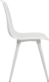 TOPSTAR Mehrzweckstuhl weiß mit Kunststoffbeinen – 2er-Set, stapelbar, ergonomische Sitzschale