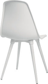 TOPSTAR Mehrzweckstuhl weiß mit Kunststoffbeinen – 2er-Set, stapelbar, ergonomische Sitzschale