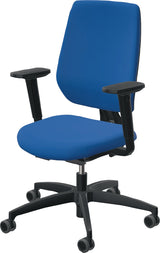 DAUPHIN Bürodrehstuhl mit Synchrontechnik azurblau – 110 kg, Armlehnen, höhenverstellbar