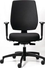 DAUPHIN Bürodrehstuhl mit Synchrontechnik azurblau – 110 kg, Armlehnen, höhenverstellbar