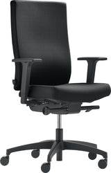 DAUPHIN Bürodrehstuhl mit Synchrontechnik, Sitztiefe 380-440 mm, schwarz, 110 kg