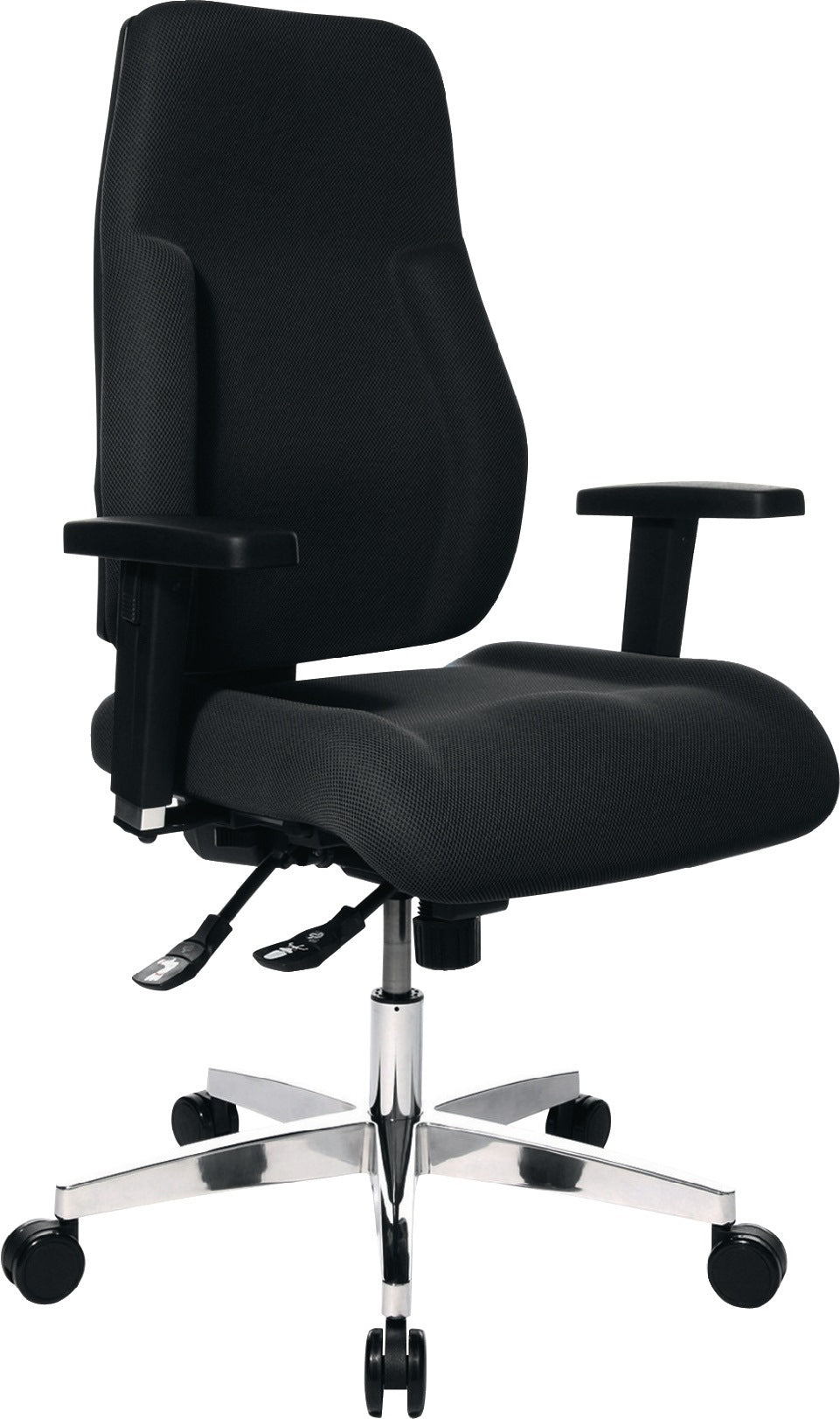 TOPSTAR Bürodrehstuhl mit Punktsynchrontechnik, 110 kg Tragfähigkeit, schwarz, höhenverstellbar