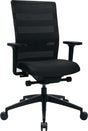 TOPSTAR Bürodrehstuhl mit Synchrontechnik, Netzrücken & Armlehnen – schwarz, 110 kg