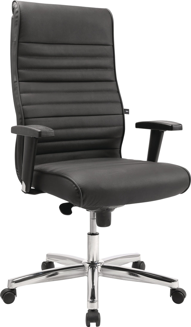 TOPSTAR Chefsessel Leder schwarz mit Armlehne, stufenlos höhenverstellbar 440-550 mm