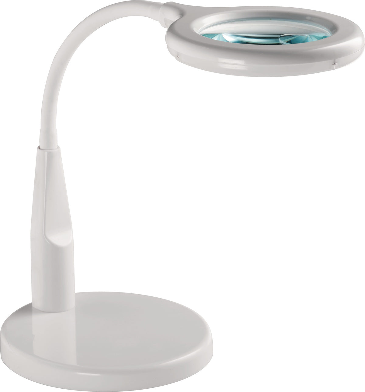 NORDWEST LED-Lupenleuchte Glaslinse 88,9 mm (3,5") weiß runder Kopf – 3 Dioptrien, 420 Lumen, 6.300 K
