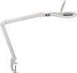 LED-Lupenleuchte Glaslinse 127mm (5 Zoll) Tischklemme weiß von Jakob Maul – 3 Dioptrien, 922 Lumen, 6500K