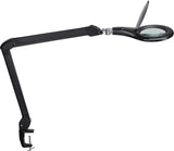 LED-Lupenleuchte Glaslinse 127mm (5 Zoll) Tischklemme weiß von Jakob Maul – 3 Dioptrien, 922 Lumen, 6500K