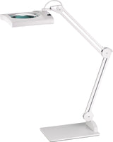 ALCO LED-Lupenleuchte Glaslinse 190,5 mm (7,5") mit Tischklemme, weiß, eckiger Kopf