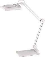 ALCO LED-Lupenleuchte Glaslinse 190,5 mm (7,5") mit Tischklemme, weiß, eckiger Kopf