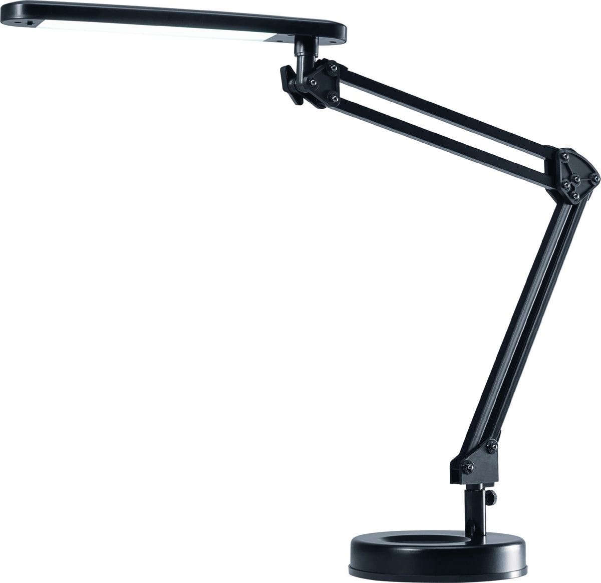 HANSA Schreibtischleuchte Alu schwarz mit LED, Standfuß, max. 600 mm, stufenlos verstellbar
