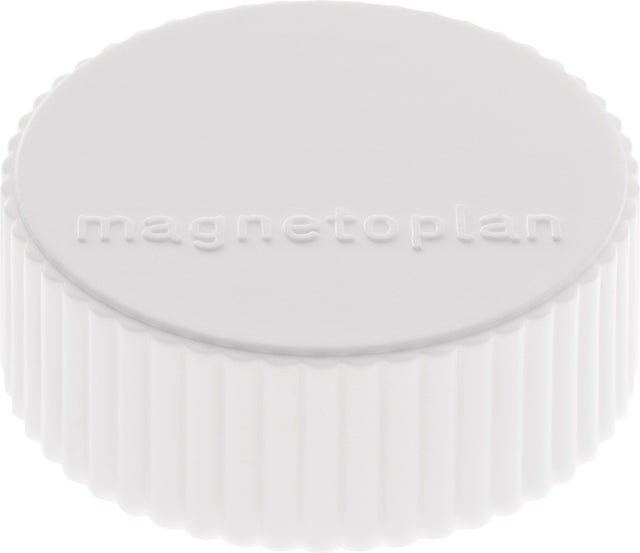 MAGNETOPLAN Magnet Super Ø 34 mm weiß – 10 Stück, Vollkern-Ferrit, ca. 2,0 kg Haftkraft