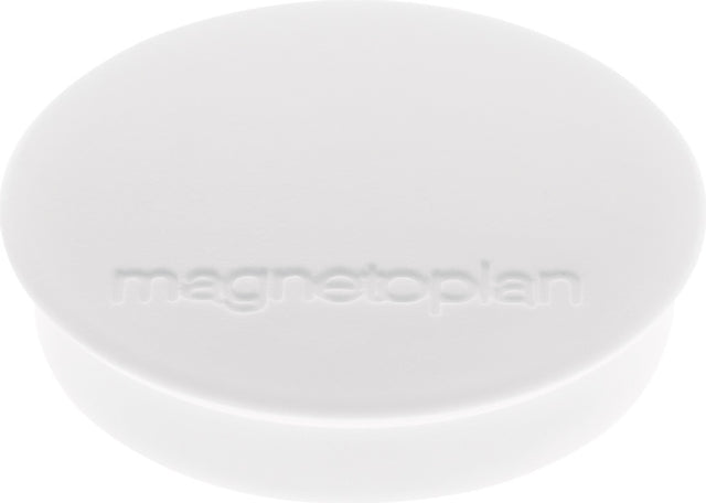 MAGNETOPLAN Magnet Basic Ø 30 mm weiß – 10er-Pack, Ferrit-Vollkern, Haftkraft ca. 0,7 kg