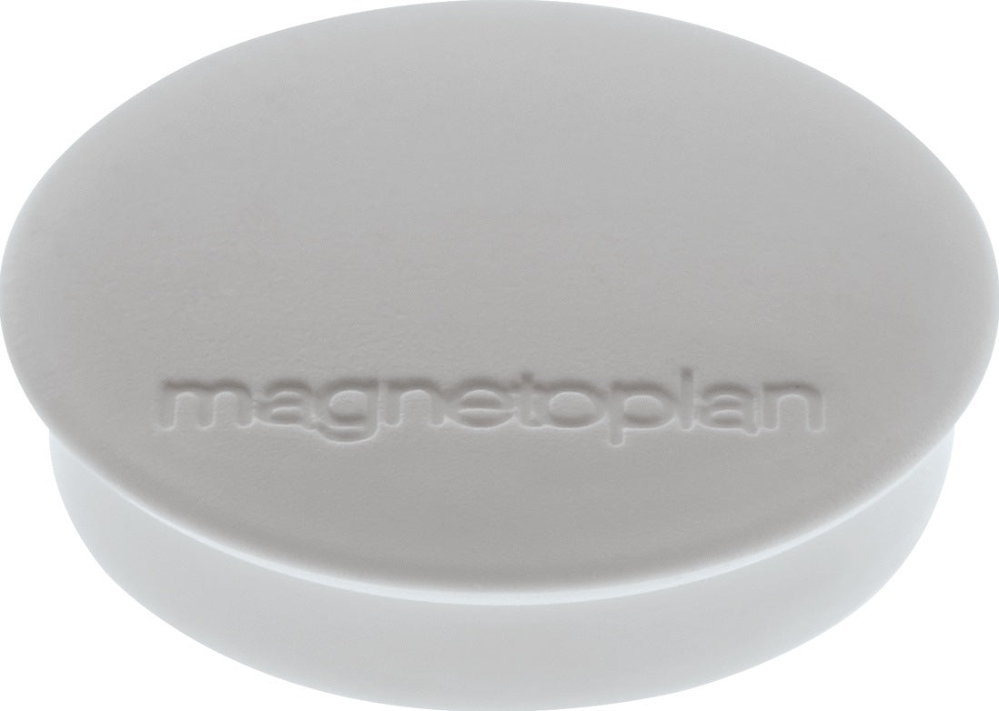 MAGNETOPLAN Magnet Basic Ø 30 mm weiß – 10er-Pack, Ferrit-Vollkern, Haftkraft ca. 0,7 kg