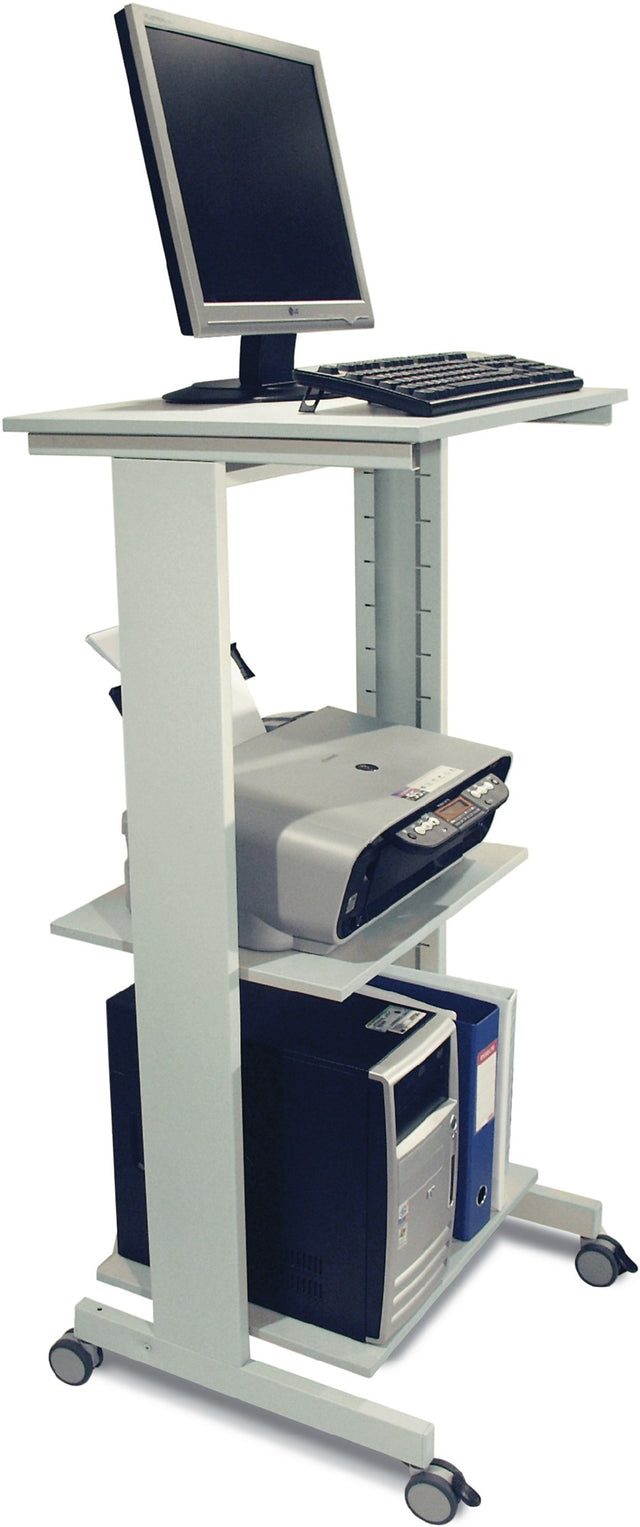 Twinco Solution PC-Arbeitstisch H1180xB600xT500mm lichtgrau fahrbar