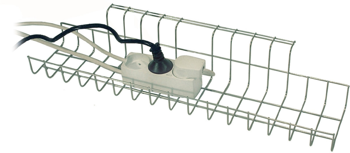 Twinco Solution Kabelkorb für Schreibtisch 490x100x80-85 mm silber – Untertisch-Organizer