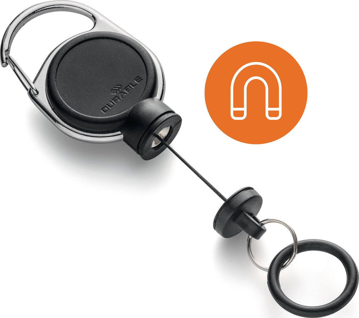 DURABLE Cliphalter JoJo für kleine Desinfektionsflaschen, Bandlänge 600 mm, schwarz – 5 Stück