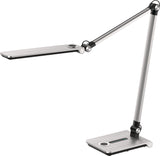 HANSA Schreibtischleuchte Wave grau metallic mit LED, dimmbar, höhenverstellbar bis 760 mm