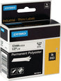 DYMO Schriftband 12 mm schwarz auf weiß – 5er-Pack permanentes Polyesterband 5,5 m
