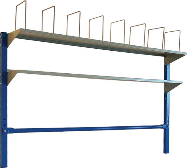 GEWA Packtischanbausystem Metallkonstruktion für Packtischbreiten 1600 mm – mit Ablagebord und Abwickelvorrichtung