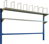 GEWA Packtischanbausystem Metallkonstruktion für Packtischbreiten 1600 mm – mit Ablagebord und Abwickelvorrichtung