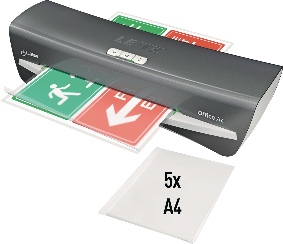LEITZ Laminiergerät DIN A4 – 400 mm/min, sofort startklar, mit Starterkit