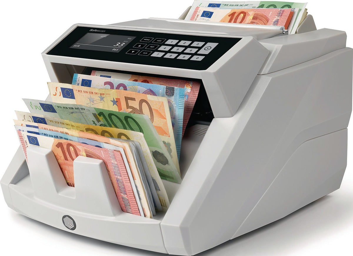 SAFESCAN Banknoten- und Wertzähler 2465-S mit Reinigungs- und Service-Kit, Netzteil und Abdeckhaube