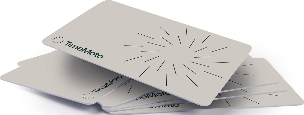 TIMEMOTO RF-100 RFID-Ausweiskarten 25 Stück im Kreditkartenformat für Zeiterfassung