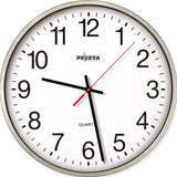 PEWETA Wanduhr Quarzuhr Ø250mm weiß – geräuschloses Uhrwerk, arabische Zahlen, 1,5V