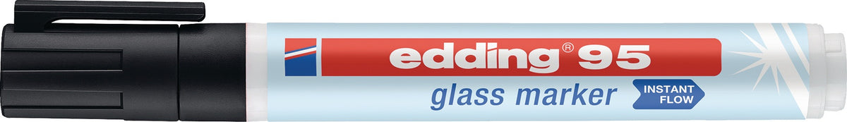 EDDING Glasmarker 95 schwarz – Rundspitze 1,5-3 mm, 10er-Pack
