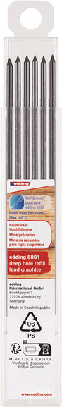 Ersatzmine edding 8881 – 6x Nachfüllmine für Baumarker, graphit