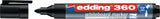 EDDING Whiteboardmarker 360 – Schwarz, Rundspitze 1,5-3 mm, 10 Stück nachfüllbar