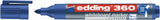 EDDING Whiteboardmarker 360 – Schwarz, Rundspitze 1,5-3 mm, 10 Stück nachfüllbar