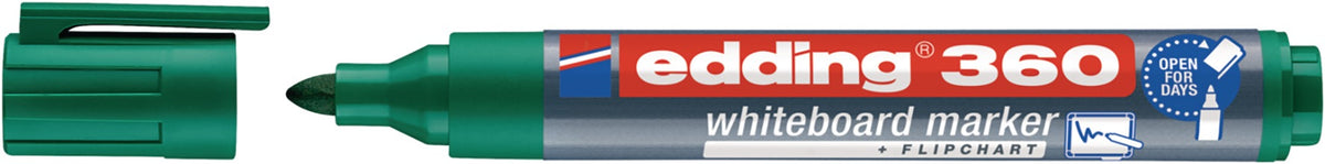 EDDING Whiteboardmarker 360 – Schwarz, Rundspitze 1,5-3 mm, 10 Stück nachfüllbar
