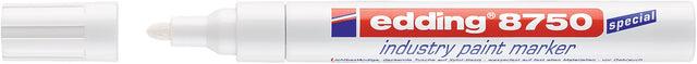 EDDING Industrie-Lackmarker 8750 weiß, Strichbreite 2-4 mm, Rundspitze, 10er-Pack