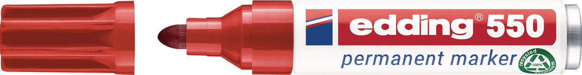 EDDING Permanentmarker 550 schwarz, 3-4 mm Rundspitze, nachfüllbar, 10er-Pack