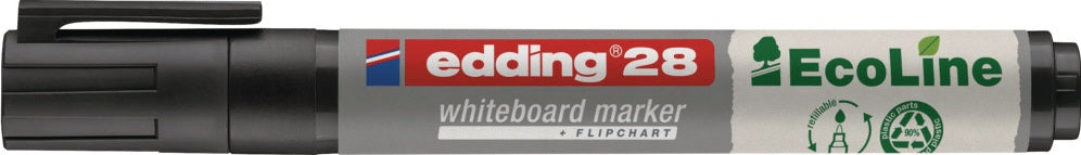 EDDING Whiteboardmarker 28 EcoLine schwarz, Rundspitze 1,5-3 mm, 10er Pack
