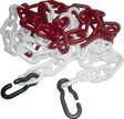TEMKA Absperrkette Polypropylencarbonat rot/weiß 9 mm Länge 3 m mit 2 Universalhaken