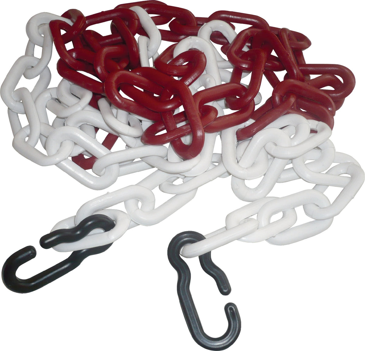 TEMKA Absperrkette Polypropylencarbonat rot/weiß 9 mm Länge 3 m mit 2 Universalhaken