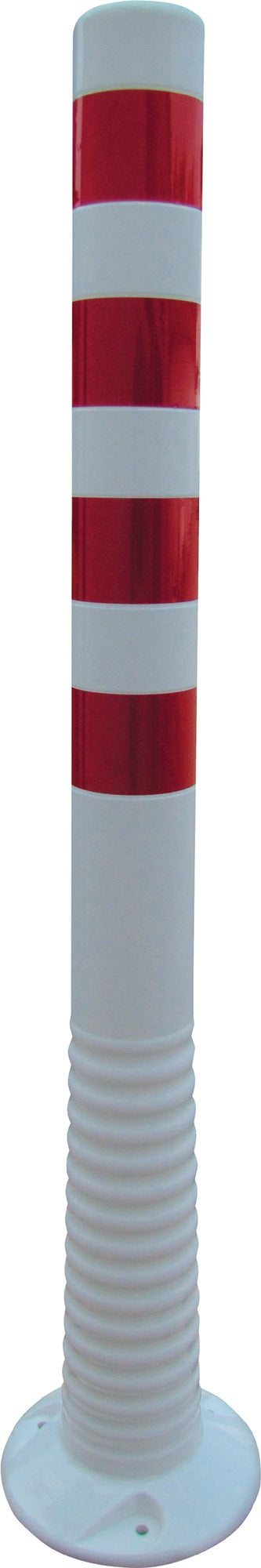 TEMKA Sperrpfosten aus Kunststoff, orange/weiß, Ø 80 mm, Höhe 1000 mm, zum Aufschrauben inkl. Befestigungsmaterial