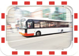 DANCOP Verkehrsspiegel 400x600 mm Kunststoff rot/weiß mit Rohrhalterung – 15 m Sichtweite