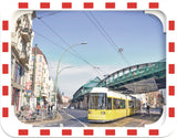 DANCOP Verkehrsspiegel 400x600 mm Kunststoff rot/weiß mit Rohrhalterung – 15 m Sichtweite