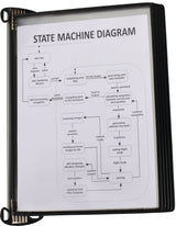 TARIFOLD Wandhalter 5 Sichttafeln PP schwarz mit Neodym-Magnet für DIN A4