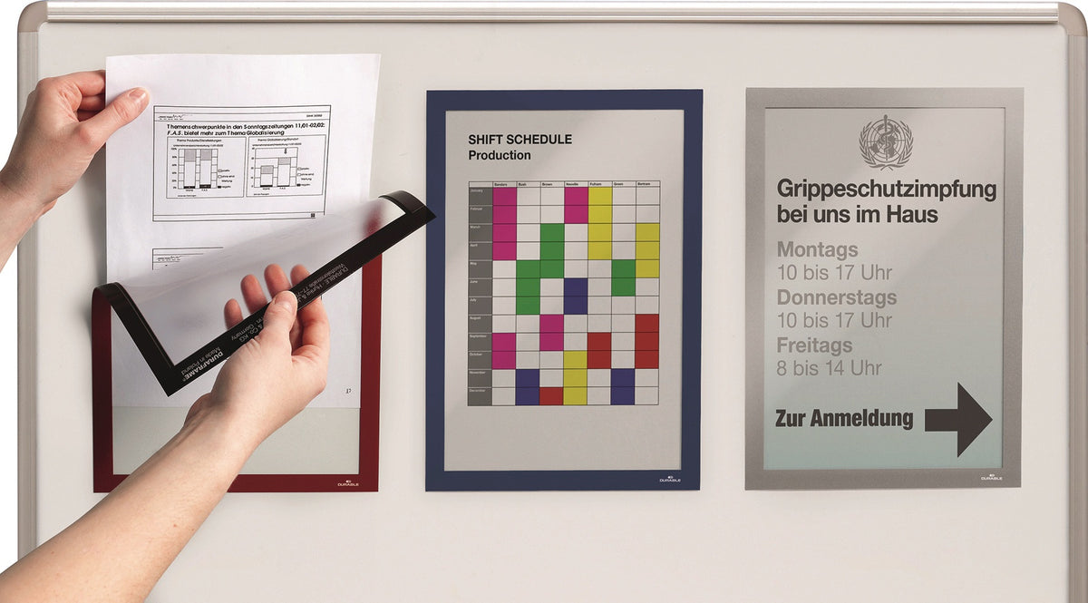 DURABLE Magnetrahmen DIN A4 schwarz magnethaftend 5 Stück pro Beutel