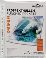 DURABLE Prospekthülle PREMIUM glasklar für Format A4, 235x15 mm, mit Lochrandverstärkung